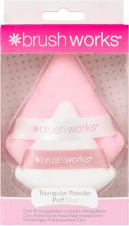 Make-Up Spons brushworks Triangle Powder Puff Duo 2 st