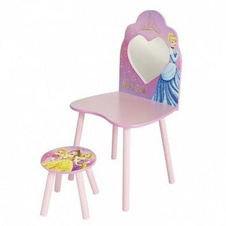 Make-up tafel en krukje princess 49x42x9