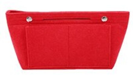 Make-Up Tas Organizer Vilt Purse Vrouwen Cosmetische Handtas Insert Bag Case Multi-Functie Voor Dames Reizen Organizer rood