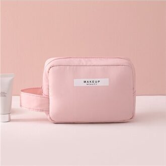 Make-Up Tas Voor Vrouwen Toiletartikelen Organizer Waterdichte Reizen Make Up Opslag Pouch Vrouwelijke Grote Capaciteit Draagbare Cosmetische Geval klein roze