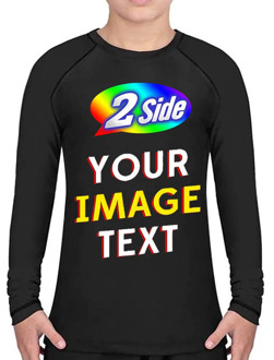 Make Your OWN Jersey Training T Shirts- Kids BJJ Rash Guard Compression Shirt - Long Sleeve
