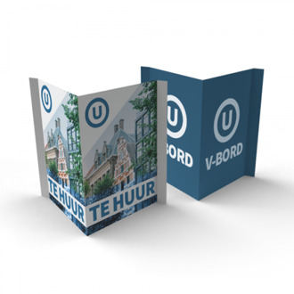 Makelaarsborden bedrukken - v-bord bestellen in kleine en grote oplagen drukken