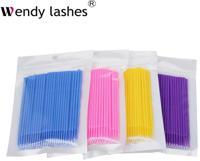 Makeup Brush Tools For Eyelash Extension Disposable Micro Brush Individual Lashes Removing Swab Micro Glue Cleaning Brush