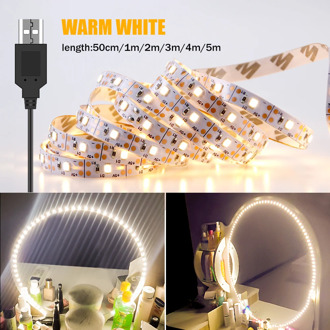 Makeup Dressing Table Light String USB Power 5V Led Vanity Mirror Lamp 1M 2M 3M 4M 5M Makeup Cosmetic Lighting LED Mirror Lights