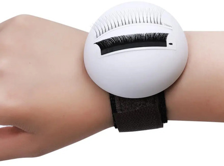 Makeup Eyelash Adhesive Glue Ring False Individual Lashes Plate Holder with Hand Belt Straps Eyelash Extensions Accessories