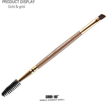 Makeup Tools Houten Handvat Dubbele Duo Brow Make-Up Borstel Houten Handvat Dubbelzijdig Wenkbrauw Flat Angled Borstels 1