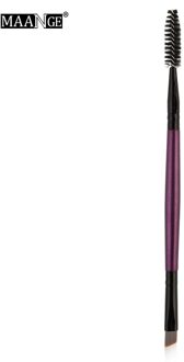 Makeup Tools Houten Handvat Dubbele Duo Brow Make-Up Borstel Houten Handvat Dubbelzijdig Wenkbrauw Flat Angled Borstels 2