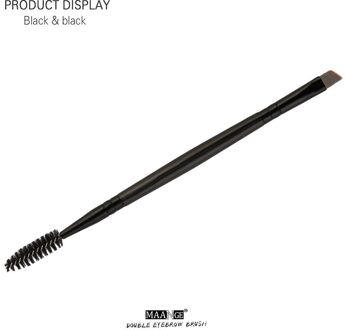 Makeup Tools Houten Handvat Dubbele Duo Brow Make-Up Borstel Houten Handvat Dubbelzijdig Wenkbrauw Flat Angled Borstels 4