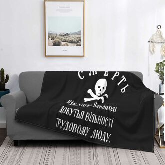 Makhnovchtchina Vlag Makhnovchtchina Vlag Nestor Machno Makhno Revolutie Oekraïne Anarc Best Selling Flanellen Deken 200 x 150cm