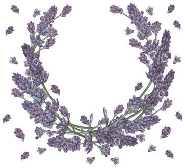 Maki lunch/diner servetten - 60x st - 33 x 33 cm - lavendel - feestservetten