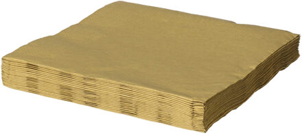Maki uni servetten - 20x st - 33 x 33 cm - goud - lunch/diner servetten Goudkleurig