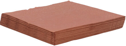 Maki uni servetten - 20x st - 33 x 33 cm - koper - lunch/diner servetten