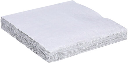 Maki uni servetten - 40x st - 33 x 33 cm - zilver - lunch/diner servetten