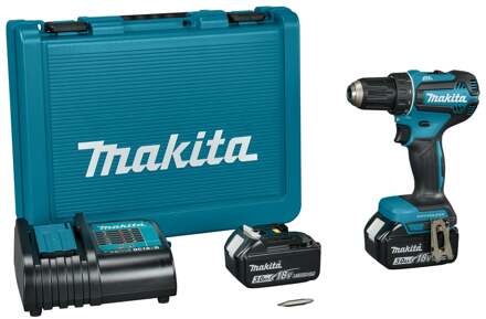 Makita DDF485SFE 18 V Boor-/schroefmachine brushless 3,0 Ah accu (2 st), lader, in koffer