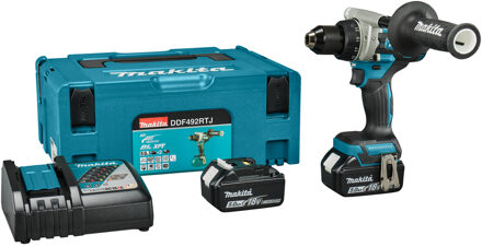 Makita DDF492RTJ 18v Boor-/schroefmachine | Incl. 2x 5.0Ah en snellader in Mbox - DDF492RTJ