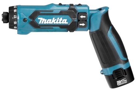 Makita DF012DSE 7,2V Li-Ion accu boor-schroefmachine set (2x 1,5Ah accu) in koffer