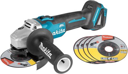 Makita DGA504ZJX2 18v 125mm Accu haakse slijper | zonder accu's en lader