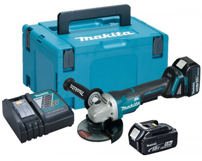 Makita DGA508RTJ 18 V Haakse slijper 125 mm