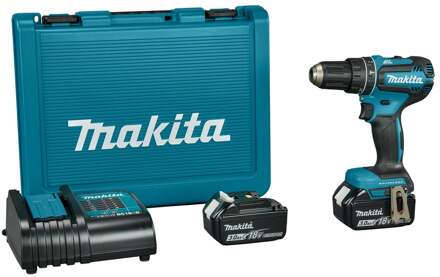 Makita DHP485SFE 18 V Klopboor-/schroefmachine brushless 3,0 Ah accu (2 st), lader, koffer