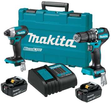 Makita DLX2414ST Combiset 18V - DHP487 accu Klopboormachine + DTD157 slagschroevendraaier 5,0 Ah accu (2 st) in koffer