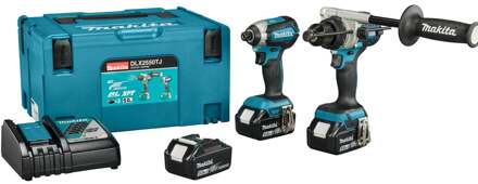 Makita DLX2550TJ 18v Combiset DHP492 (Klop)boor-/schroefmachine + DTD153 Slagschroevendraaier (3x 5.0Ah accu en lader) in Mbox - DLX2550TJ