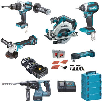 Makita DLX6085TJ | Combiset | 18 V | 2x 5.0 Ah Accu | Snellader | In Mbox