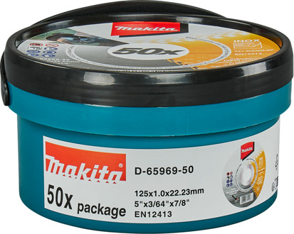 Makita Doorslijpschijf 125X1,0mm RVS - D-65969-50