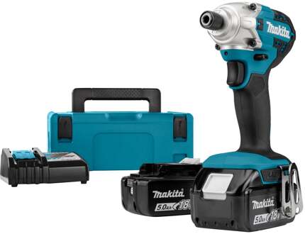 Makita DTD156RTJ Slagschroevendraaier 18V | inclusief 2x5.0Ah accu's, snellader, Mbox