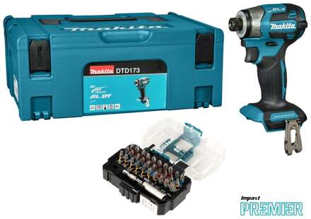 Makita DTD173ZJX1 | Accu Slagschroevendraaier | 18V | excl. accu's en lader, in Mbox met bitset - DTD173ZJX1