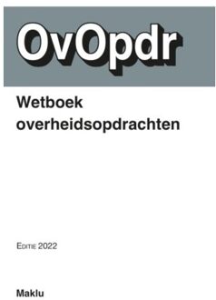 Maklu, Uitgever Wetboek Overheidsopdrachten / 2022 - Maklu-Wetboekpocket