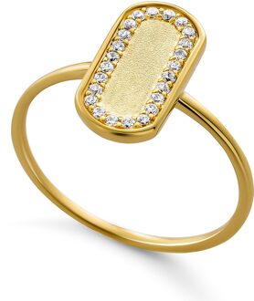 'Malaga' Dames 925 Sterling Zilveren Set: Ketting + Oorbellen + Ring - Gouden SET-7573/G - L