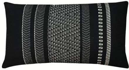 Malagoon Native Stripe Sierkussen 35 x 65 cm Zwart
