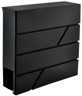 Malatec brievenbus – brievenbus met krantenrol – wandbrievenbus - antraciet