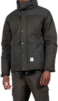 Malcom Short Parka Winterjas Heren zwart - grijs - L