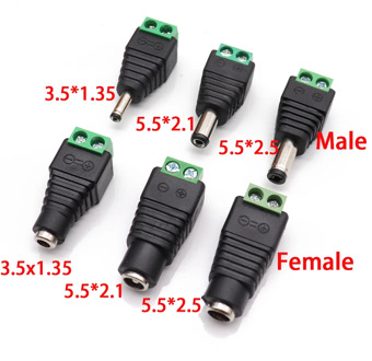 male and female DC Power plug 5.5 x 2.1MM 5.5*2.5MM 3.5*1.35MM 12V 24V Jack Adapter Connector Plug CCTV 5.5x2.1 2.5 1.35