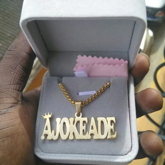 Male Bead Chain Custom Name Necklace Personalized Stainless Steel Chain Bold Nameplate Pendant Necklace Best Gift For Boyfriend