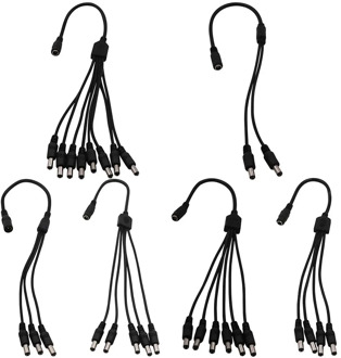 Male Female Connector Cable 12V DC 2.1 x 5.5 mm Jack Plug 1 to 2 3 4 5 6 8 DC Connector Splitter Way Power Adapter Wrie