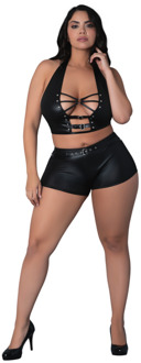 Male Power Thalia - Haltertop en Shorts met Ringen en Studs - 2X - Zwart