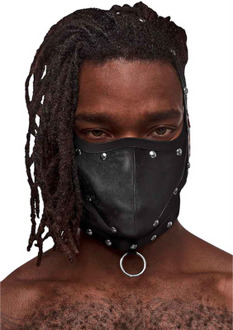 Male Power Triton - Mask with Adjustable Neck and Front Ring - One Size - Black