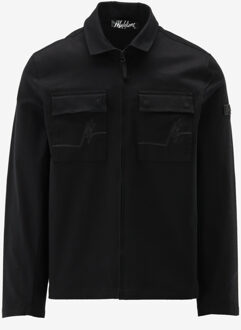 Malelions Casual Shirt COTTON ZIP OVERSHIRT zwart - XS;S;M