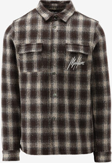 Malelions Casual Shirt SIGNATURE FLANNEL bruin - L
