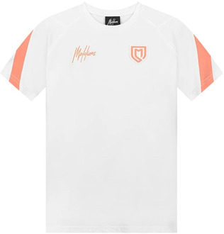 Malelions Jongens t-shirt sport pre-match coral Wit - 140