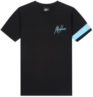 Malelions Junior Captain T-Shirt Zwart / Blauw-128 maat 128