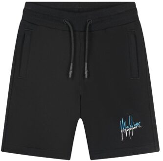Malelions Junior Split Shorts Zwart / Blauw maat