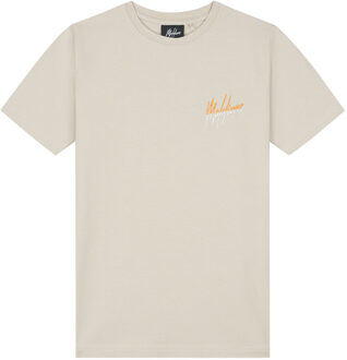 Malelions Junior Split T-Shirt Beige / Oranje-176 maat 176