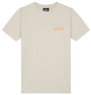 Malelions Junior Split T-Shirt Beige / Oranje maat