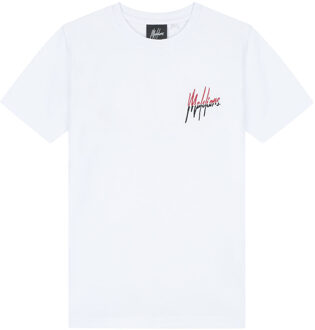 Malelions Junior Split T-Shirt Wit / Rood-176 maat 176