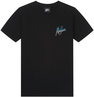 Malelions Junior Split T-Shirt Zwart / Blauw-128 maat 128