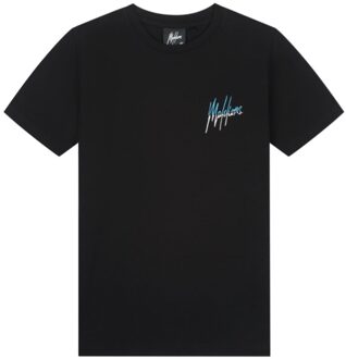 Malelions Junior Split T-Shirt Zwart / Blauw maat