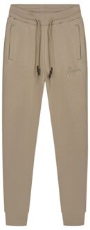 Malelions Junior Striped Signature Sweatpants Olijf Groen maat